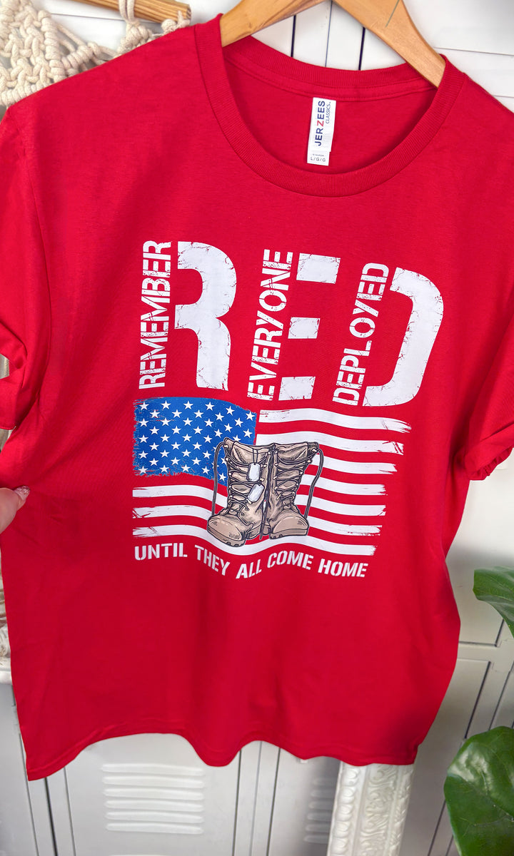Memorial RED USA Boots Graphic T-Shirt