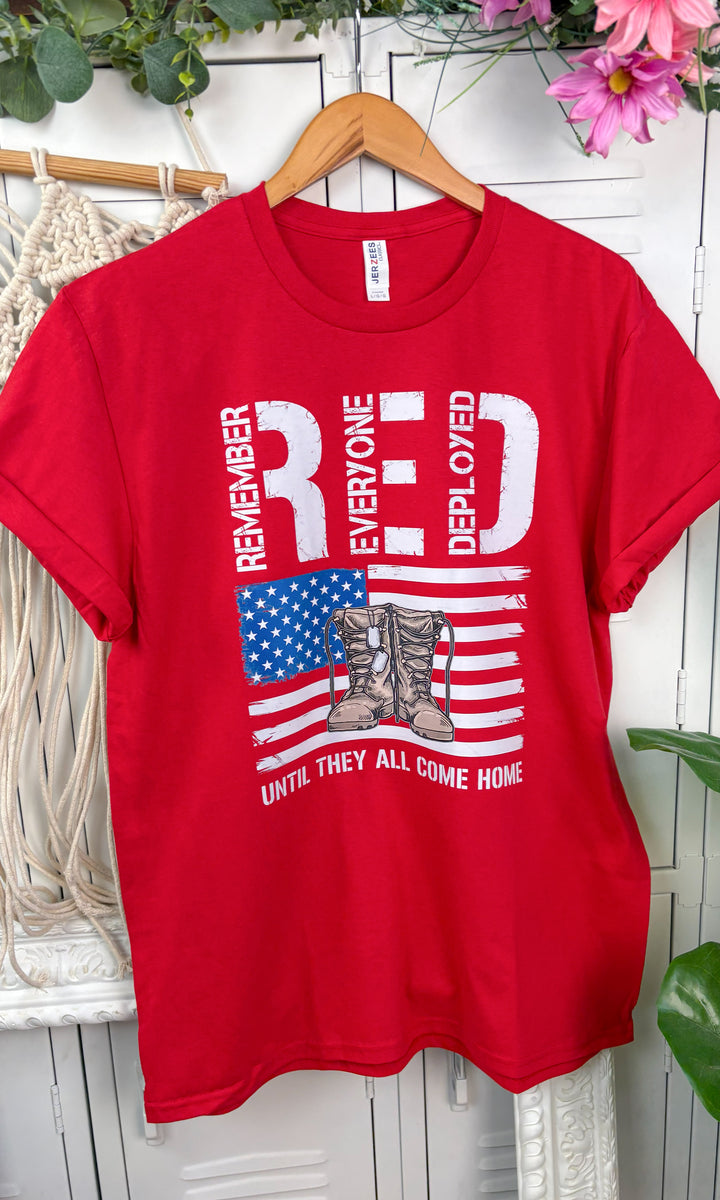 Memorial RED USA Boots Graphic T-Shirt
