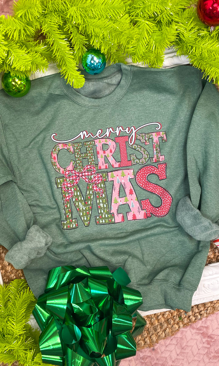 Merry Christmas Fancy Graphic Sweatshirt