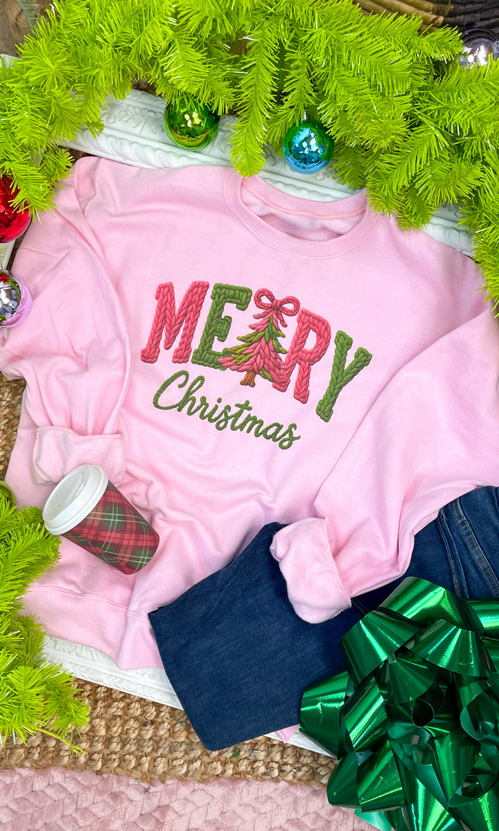 Merry Christmas Yarn Graphic Sweatshirt