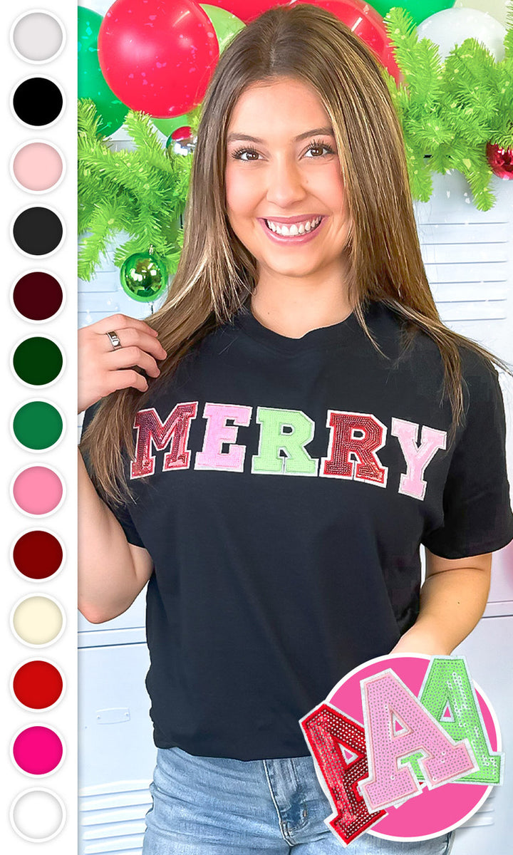 Merry Sequin Graphic T-Shirt