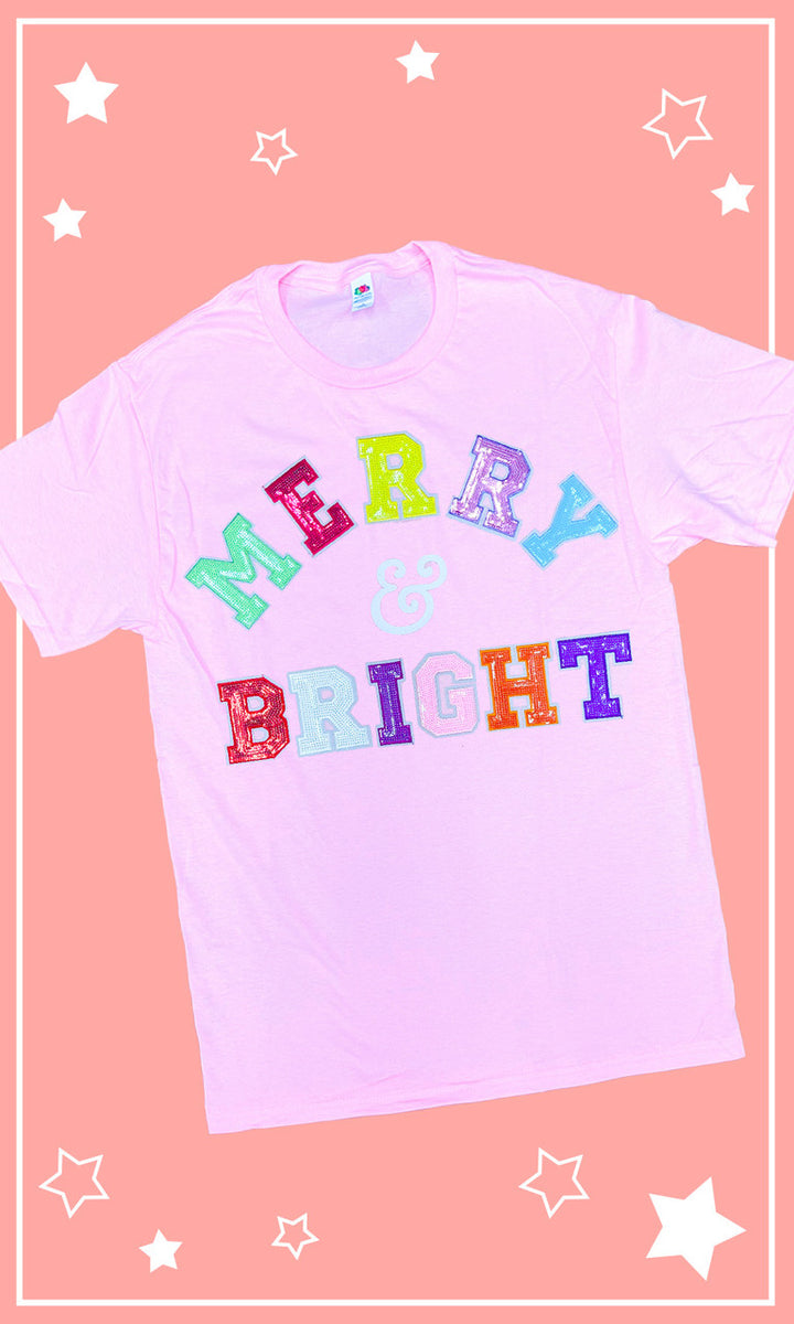 Merry and Bright Sequin Graphic T-Shirt