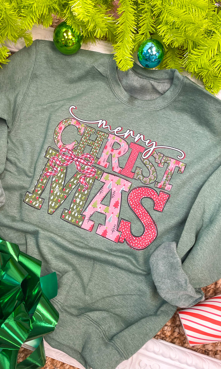 Merry Christmas Fancy Graphic Sweatshirt