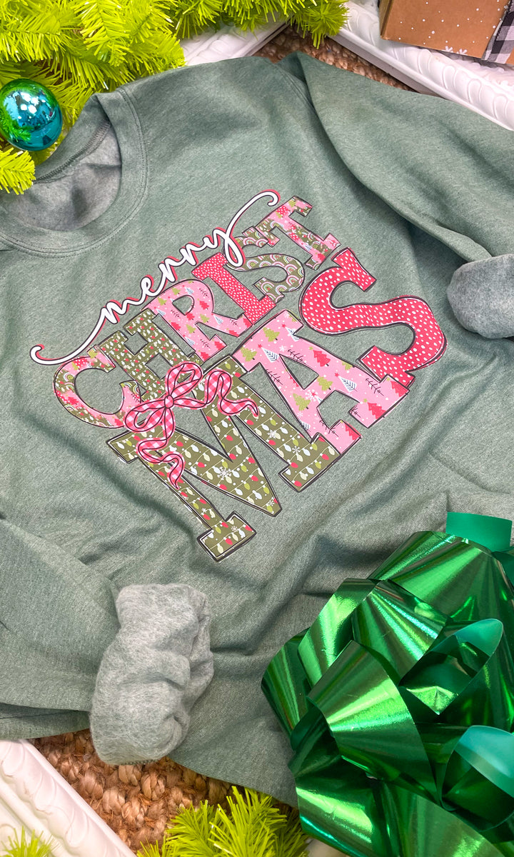 Merry Christmas Fancy Graphic Sweatshirt