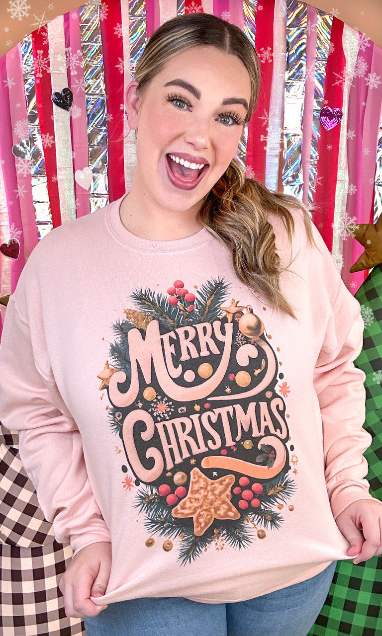 Merry Christmas Sugar Cookie Graphic Sweatshirt