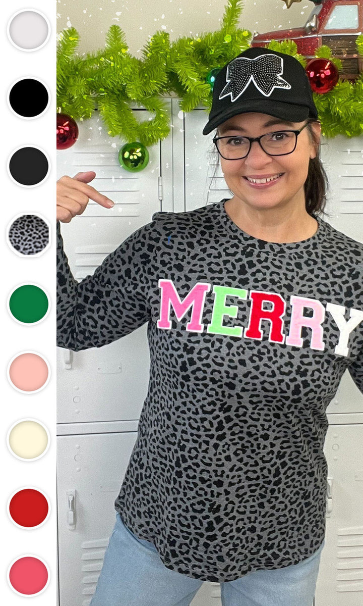 Soft Chenille Merry Graphic Long Sleeve T-Shirt