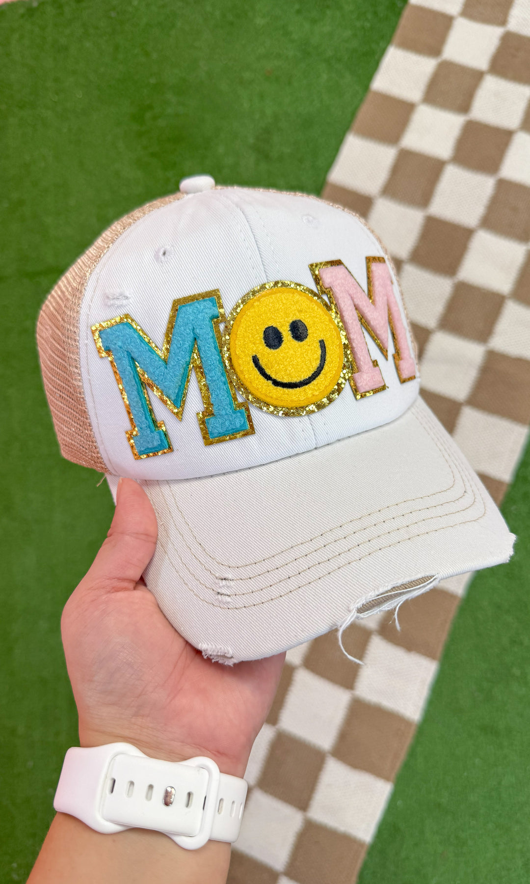Mom Smiley Ideal Chenille Vintage Hat
