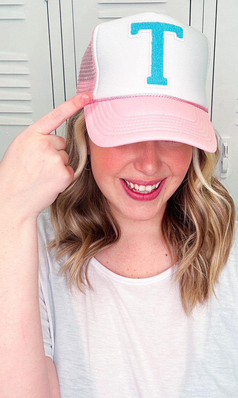 Soft Chenille Monogram Trucker Hat