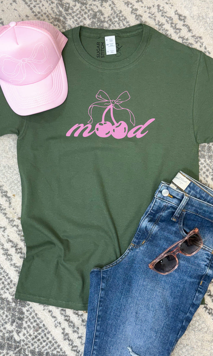 Mood Cherry Bow Graphic T-Shirt