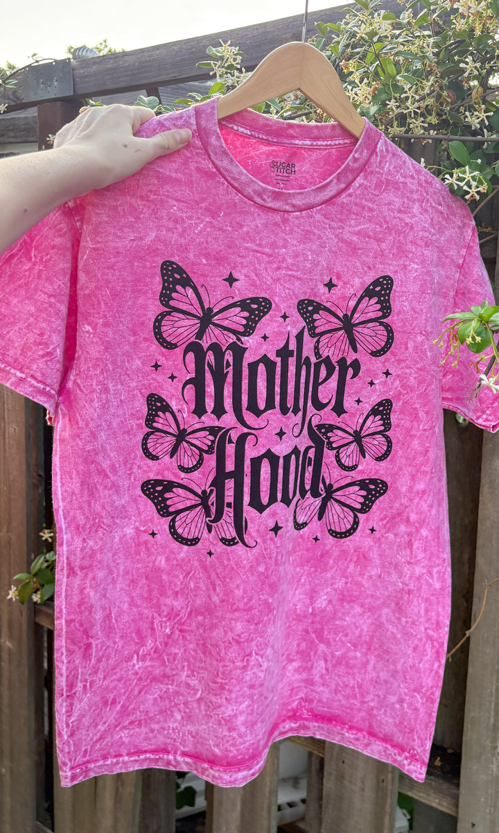 Motherhood Butterflies Mineral Washed Black Graphic T-Shirt