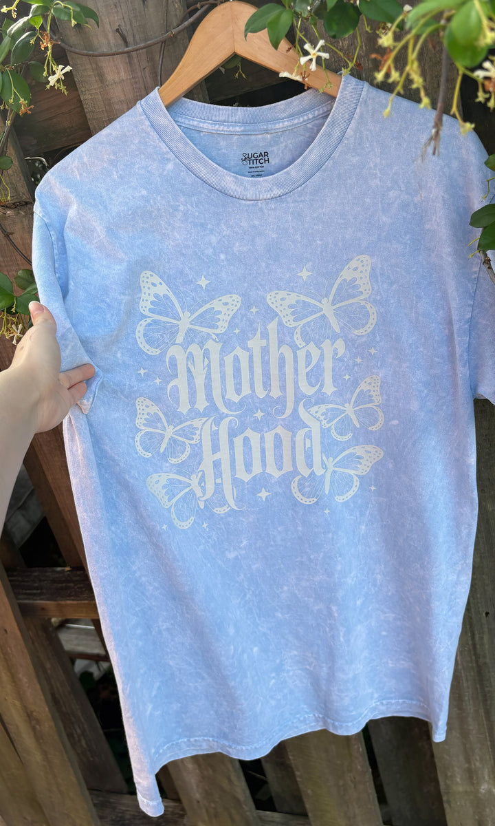 Motherhood Butterflies Mineral Washed White Graphic T-Shirt