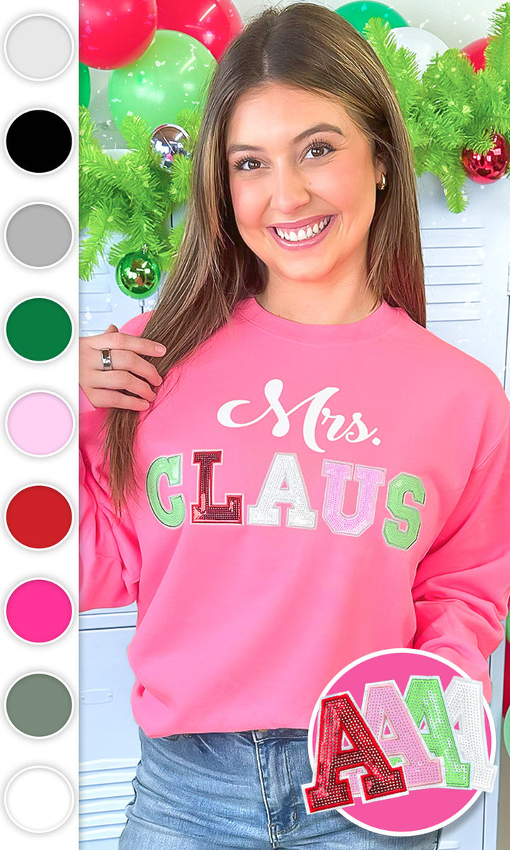 Mrs Claus Sequin Christmas Graphic Sweatshirt