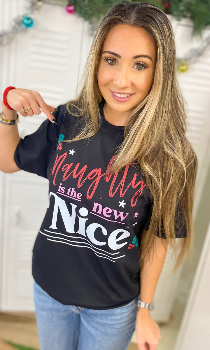 Naughty is the New Nice Christmas Graphic Shirt