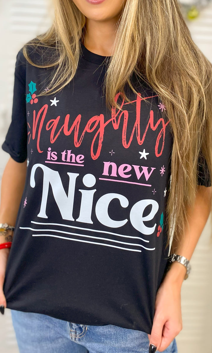 Naughty is the New Nice Christmas Graphic Shirt