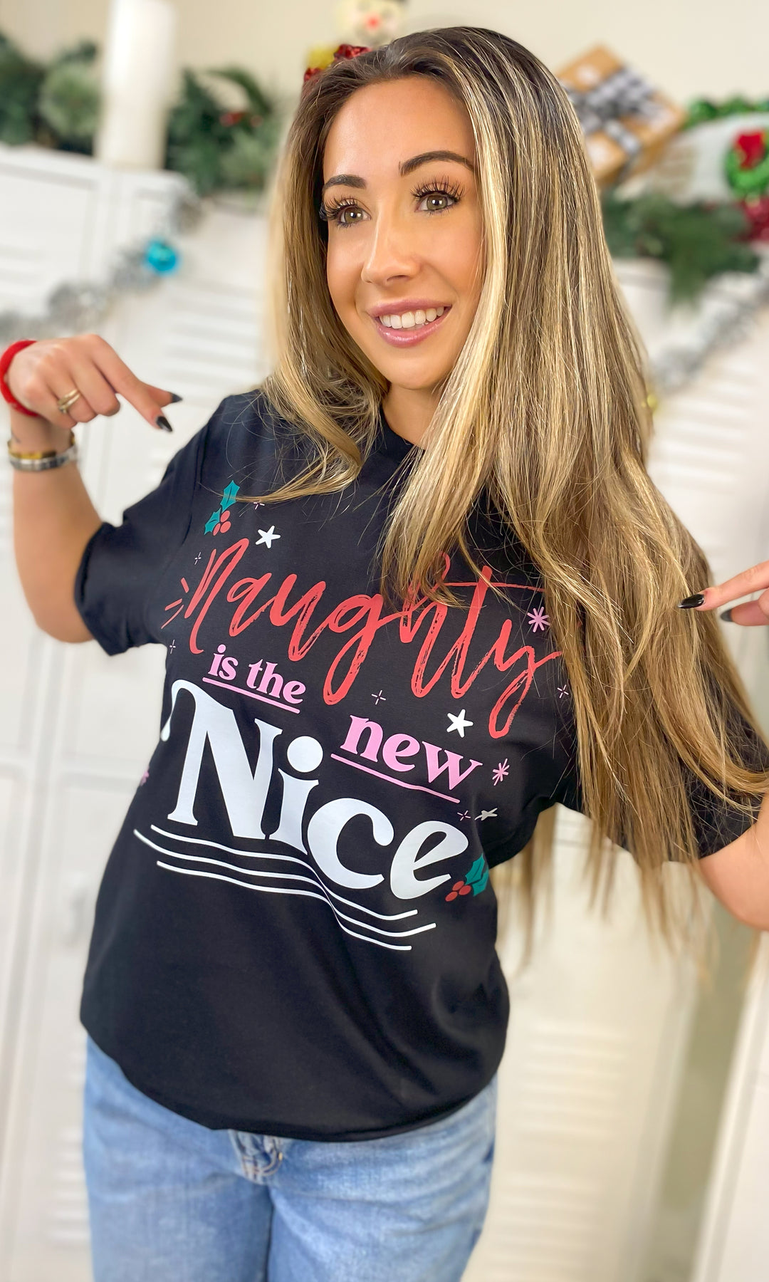 Naughty is the New Nice Christmas Graphic Shirt