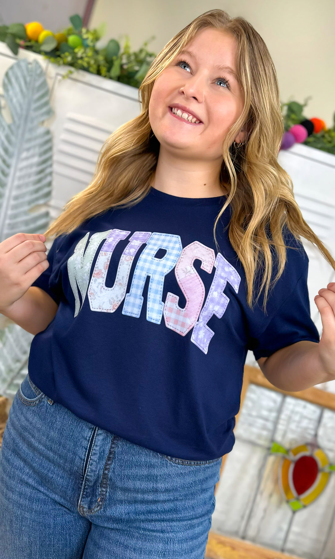 Nurse Patchwork Graphic T-Shirt