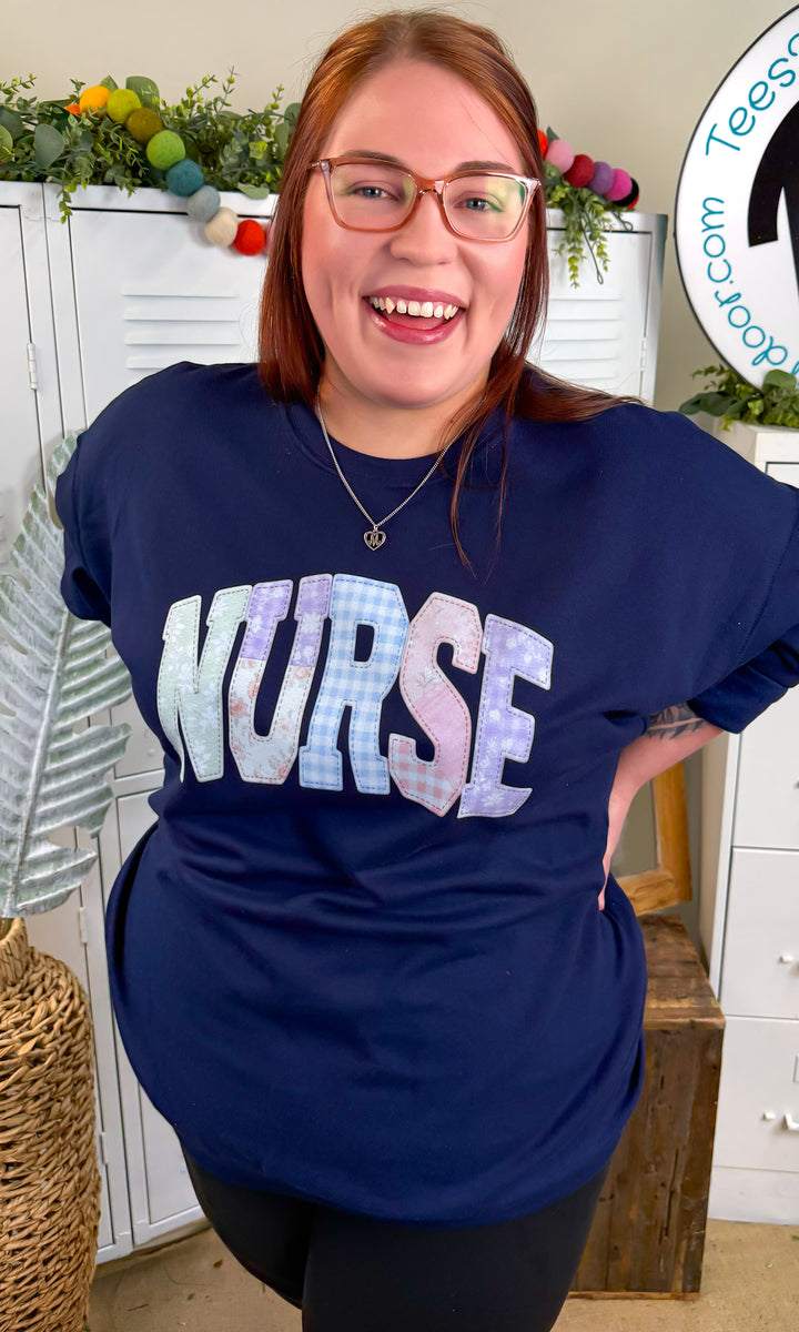 Nurse Patchwork Graphic Sweatshirt