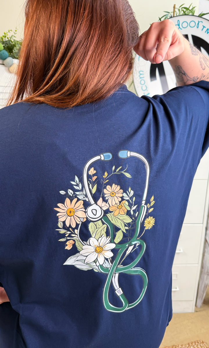 Nurse Spring Stethoscope Graphic T-Shirt