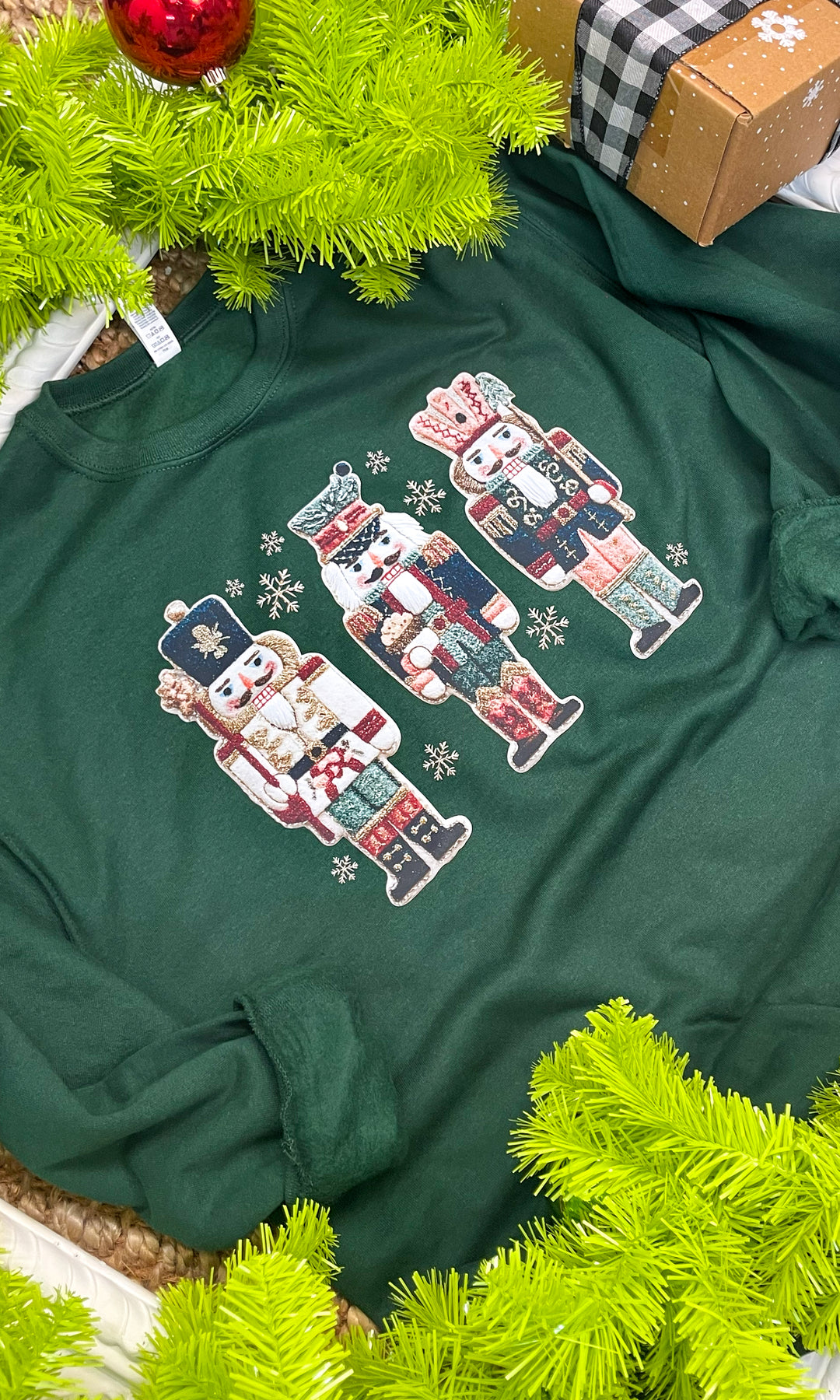 Nutcracker Christmas Yarn Graphic Sweatshirt
