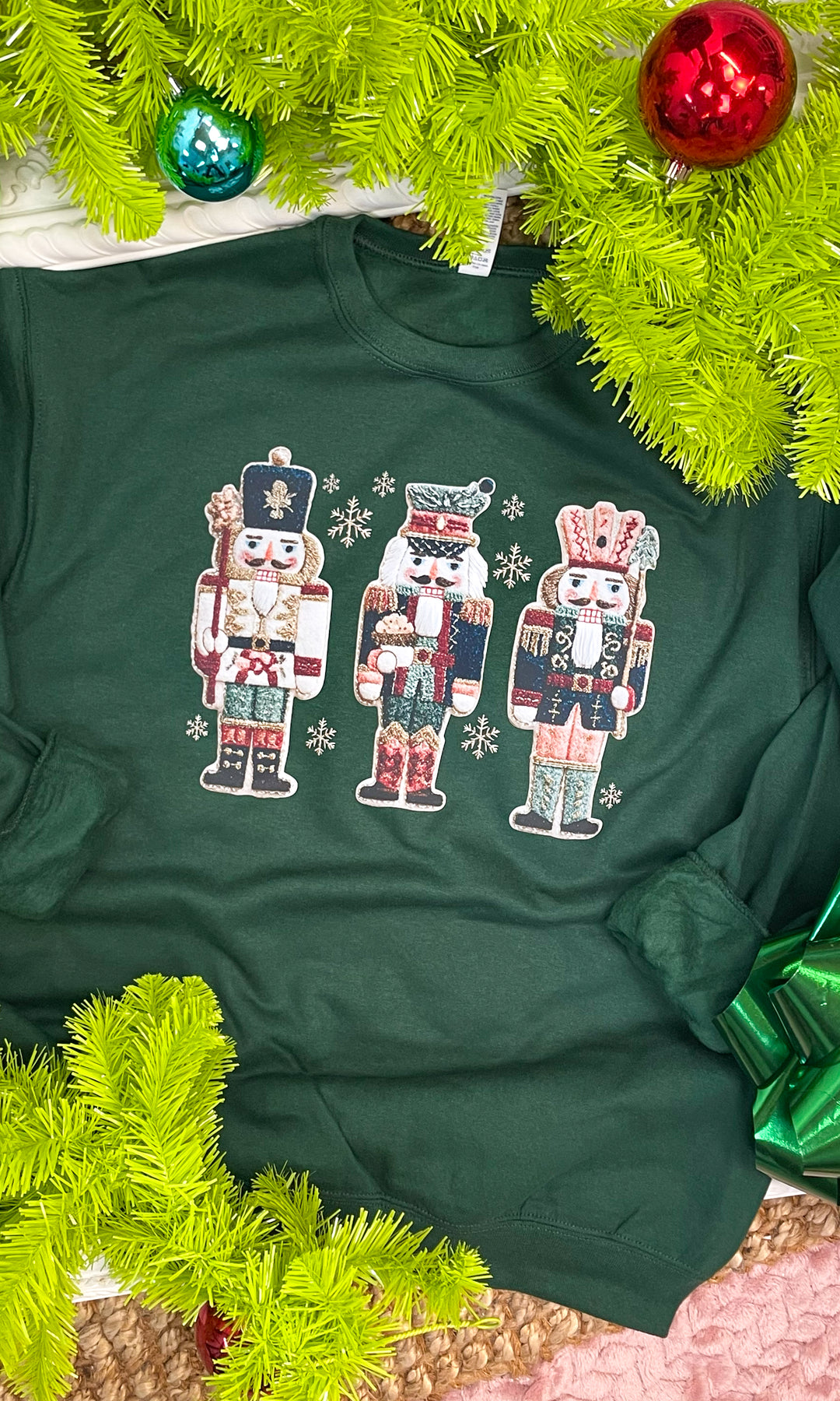 Nutcracker Christmas Yarn Graphic Sweatshirt