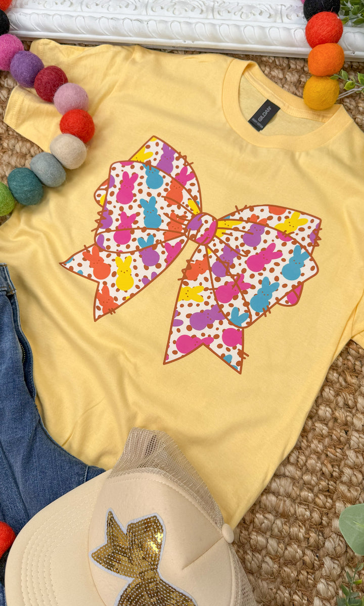 Peeps Bow Easter Graphic T-Shirt