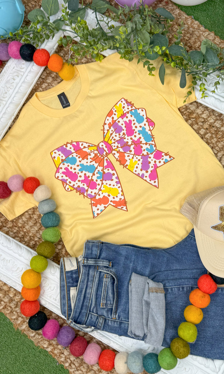 Peeps Bow Easter Graphic T-Shirt