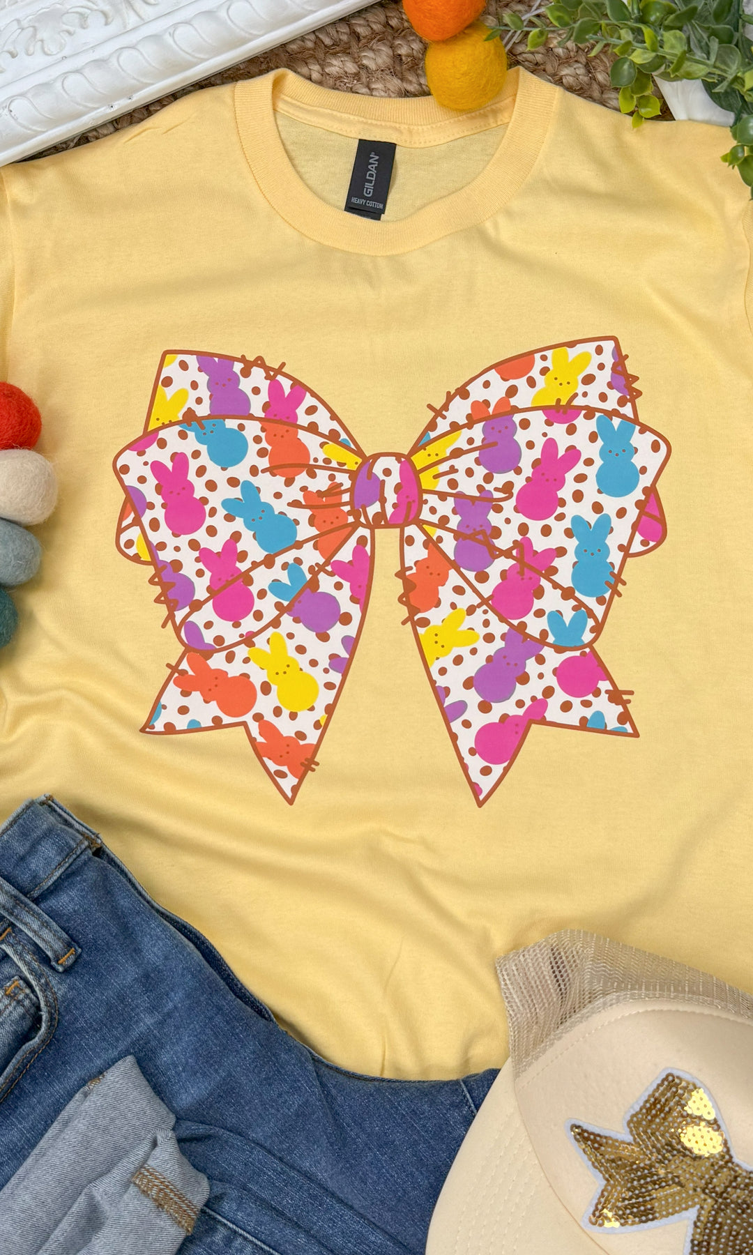 Peeps Bow Easter Graphic T-Shirt