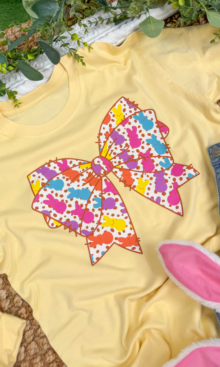 Peeps Bow Easter Boyfriend Long Sleeve GraphicT-Shirt