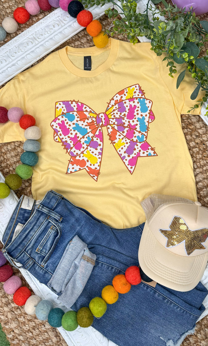 Peeps Bow Easter Graphic T-Shirt