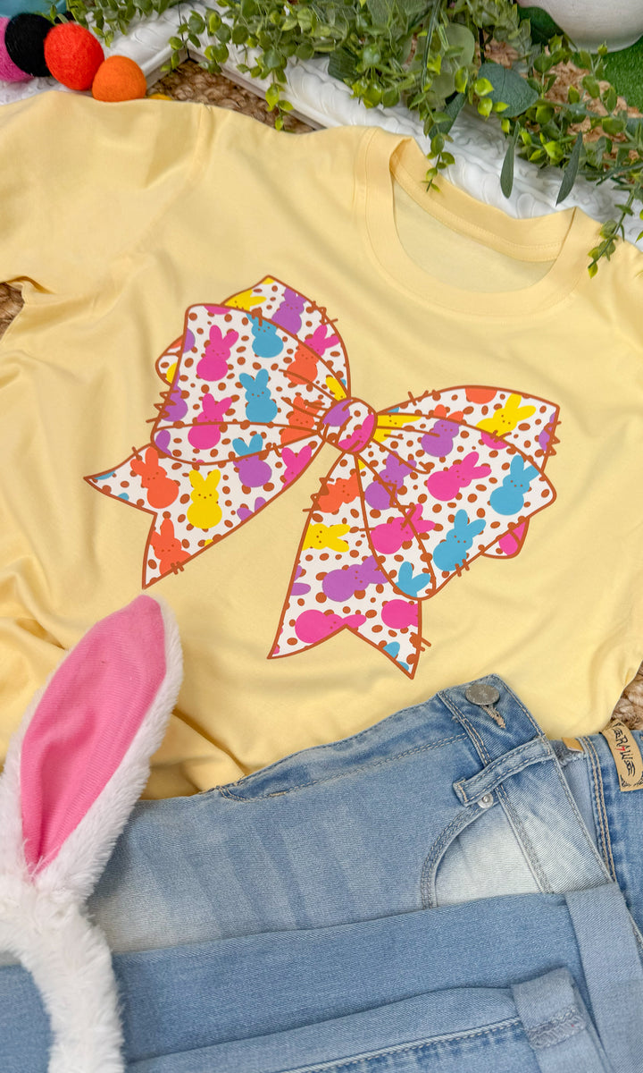 Peeps Bow Easter Boyfriend Long Sleeve GraphicT-Shirt