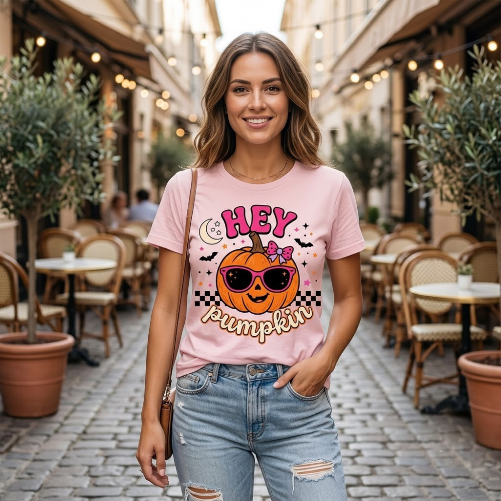 Hey Pumpkin Halloween Graphic T-Shirt