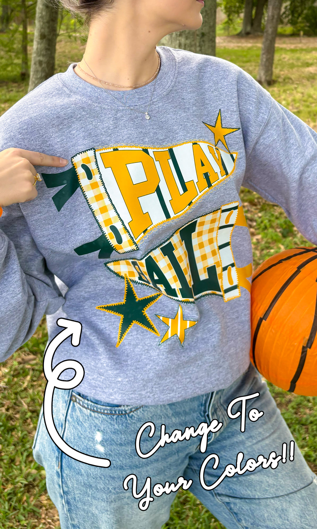 Play Ball Custom Lace Sport Pennant Graphic Sweatshirt