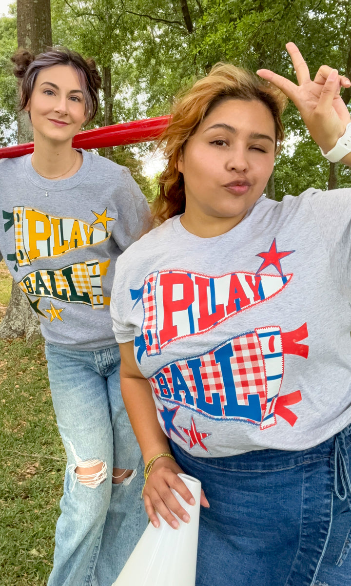 Play Ball Custom Lace Sport Pennant Graphic Sweatshirt