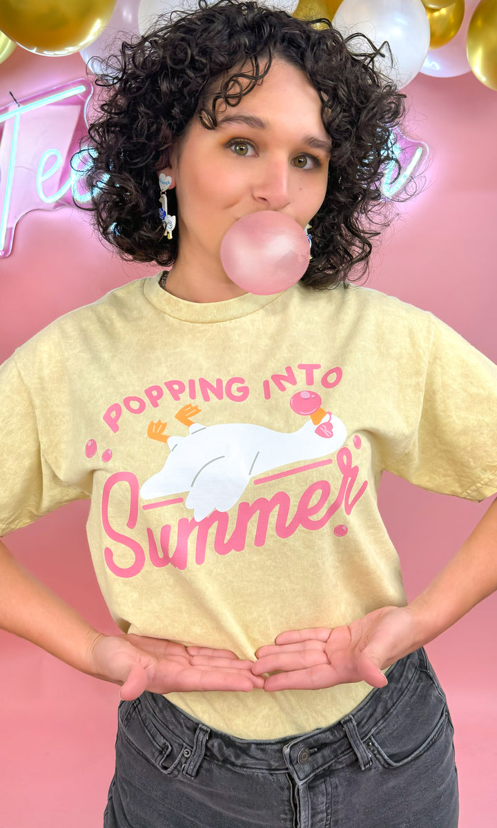 Popping Into Summer Goose Mineral Wash T-Shirt