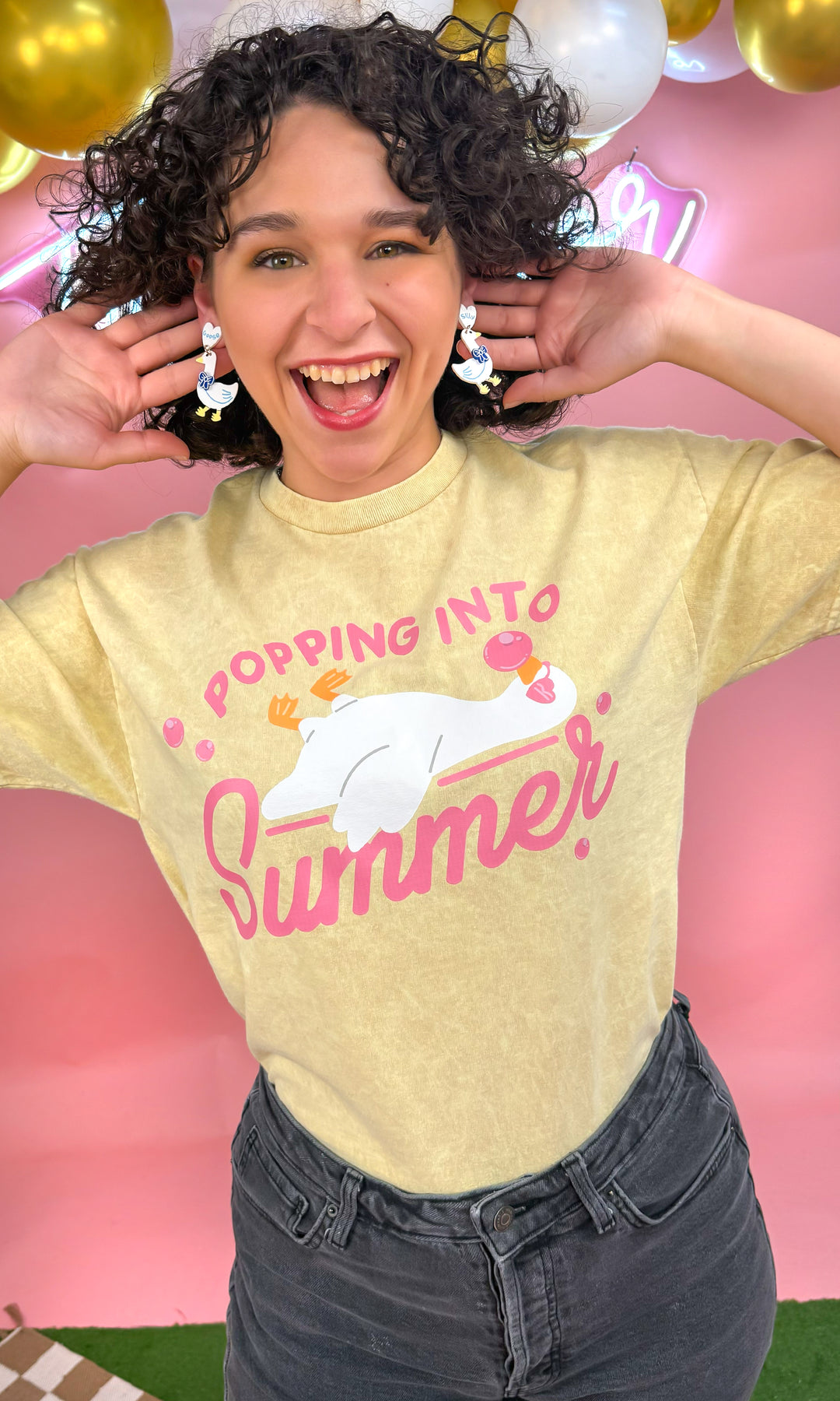 Popping Into Summer Goose Mineral Wash T-Shirt