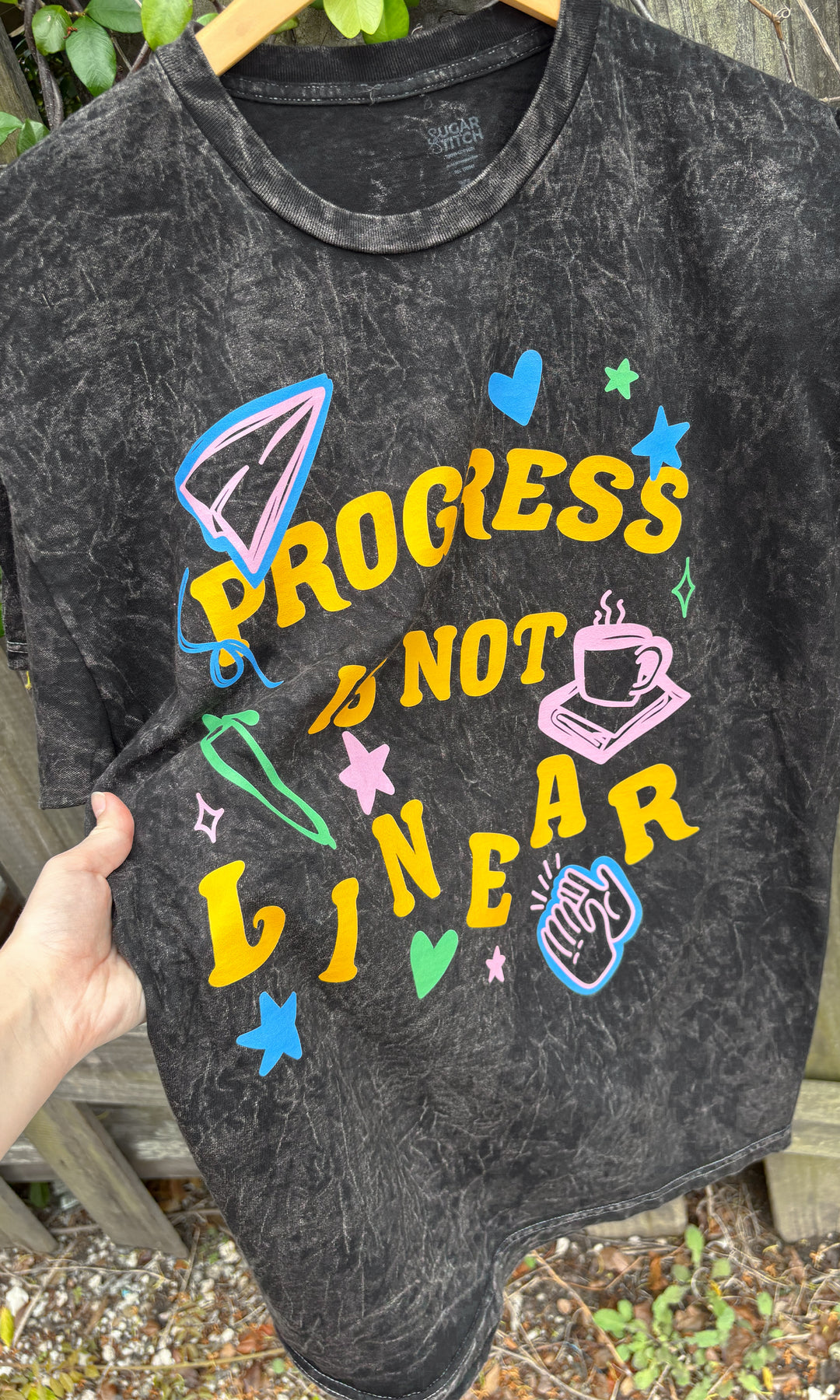 Progres is not Linear Mineral Washed Graphic Tee