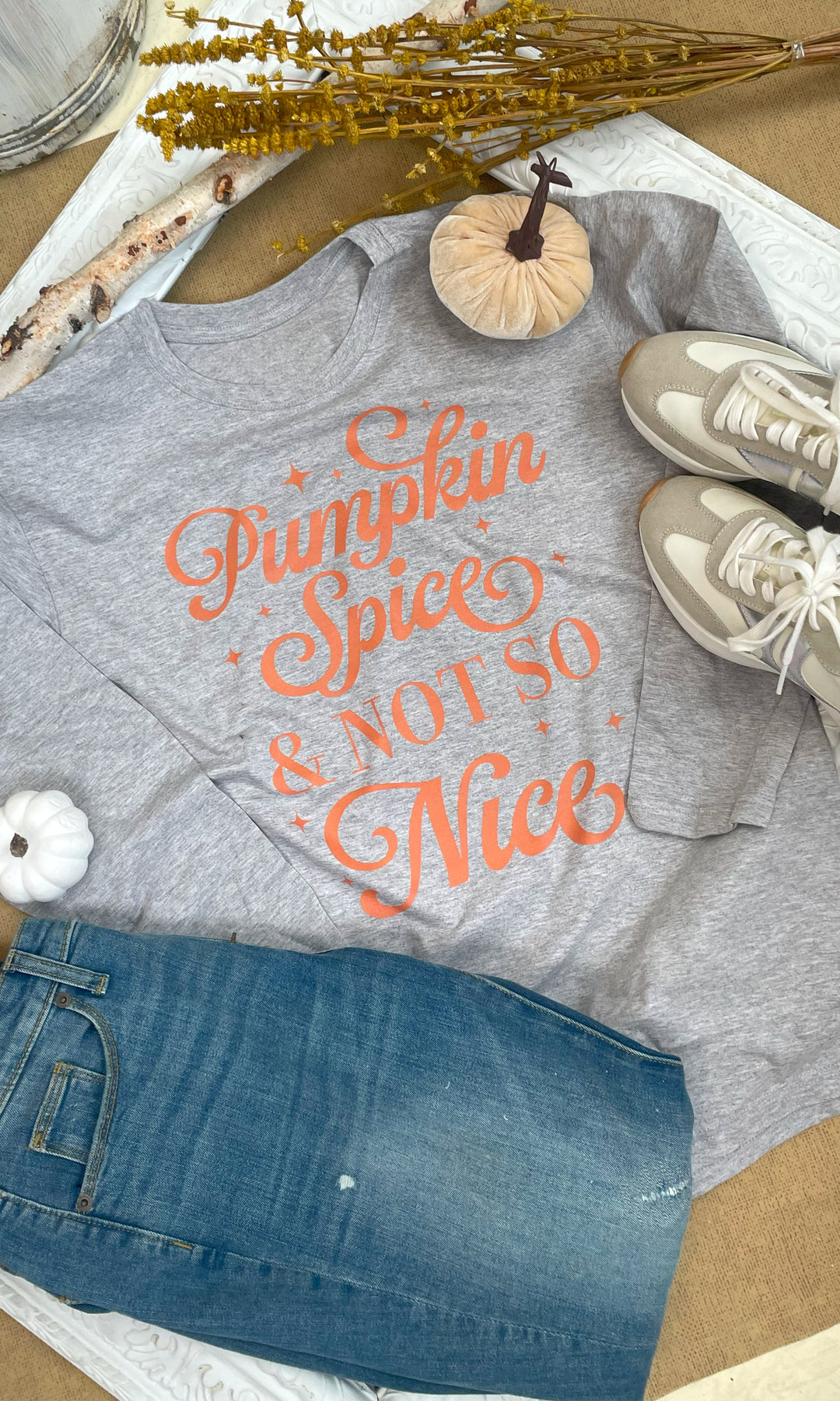 Pumpkin Spice &amp; Not So Nice Fall Fall Graphic Long Sleeve T-Shirt