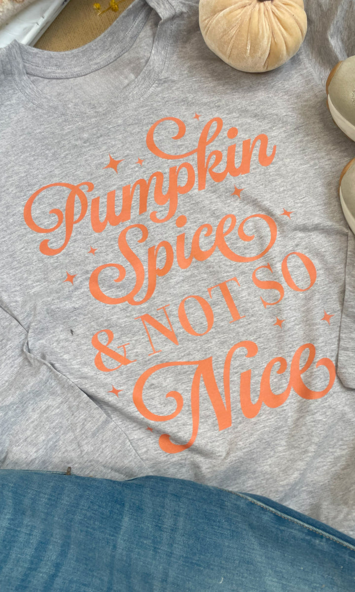 Pumpkin Spice &amp; Not So Nice Fall Fall Graphic Long Sleeve T-Shirt