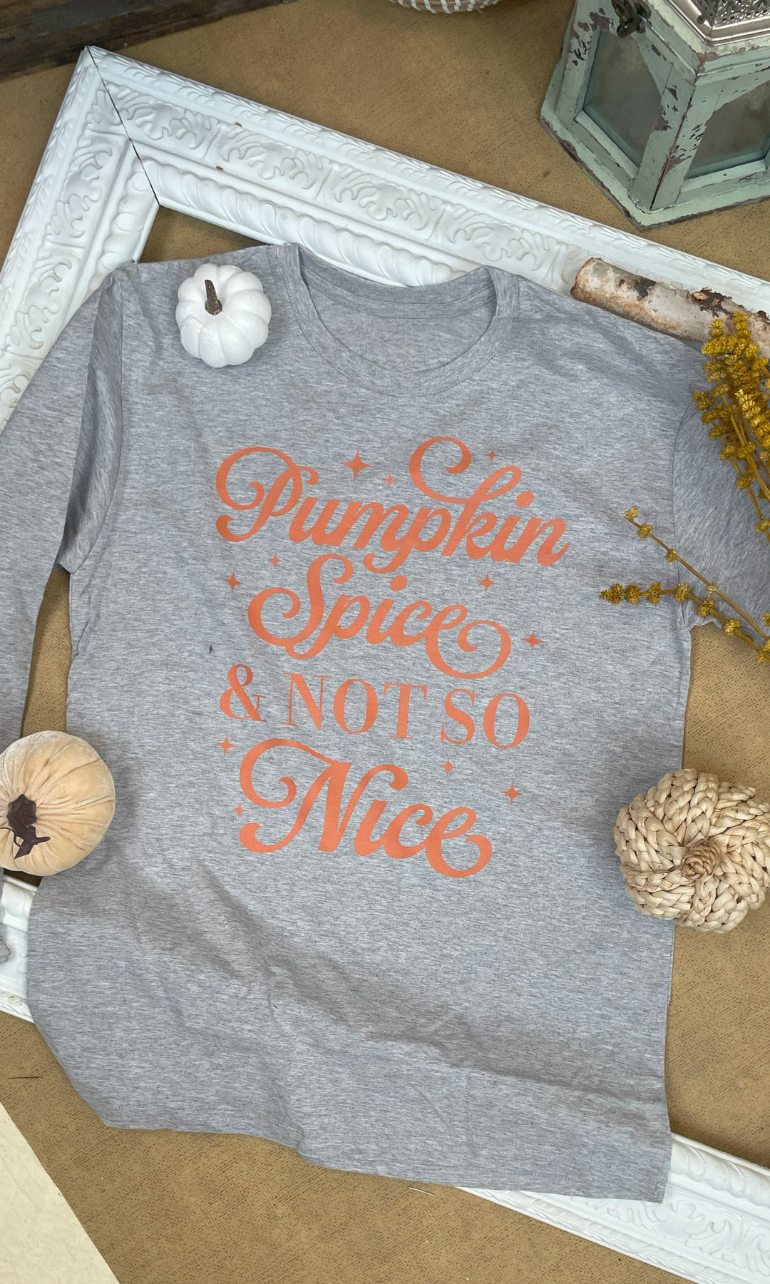 Pumpkin Spice &amp; Not So Nice Fall Fall Graphic Long Sleeve T-Shirt