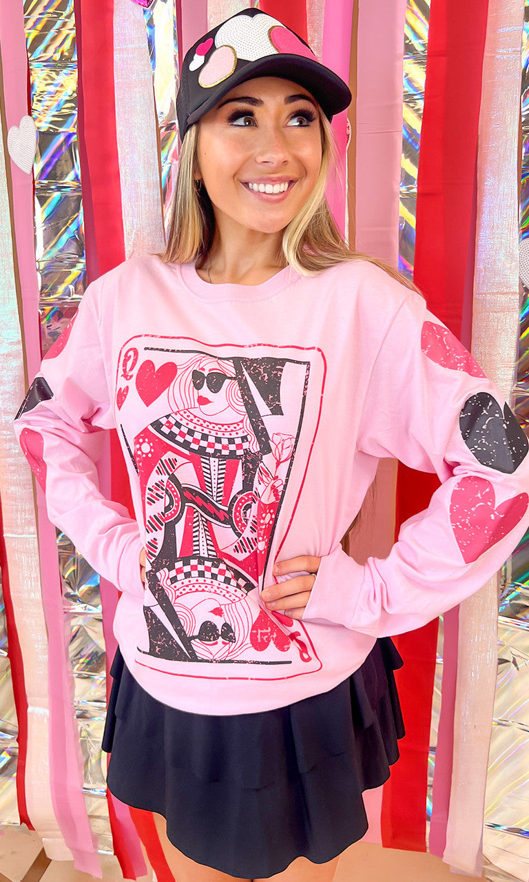 Queen of Hearts Valentine Graphic Long Sleeve T-Shirt – Tees2urdoor