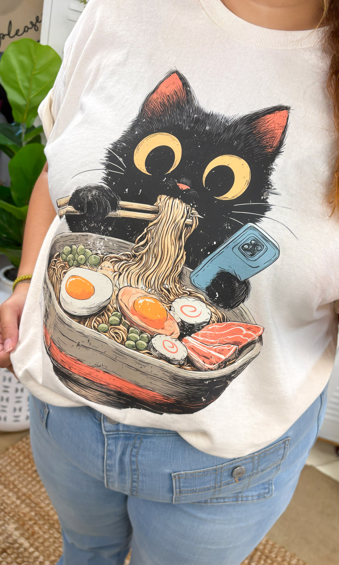 Ramen Cat Graphic T-Shirt
