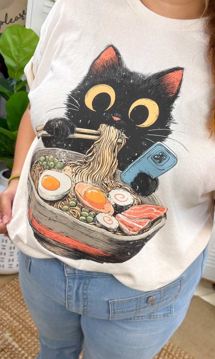Ramen Cat Graphic T-Shirt