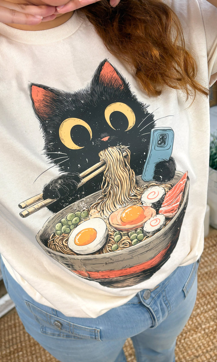 Ramen Cat Graphic T-Shirt