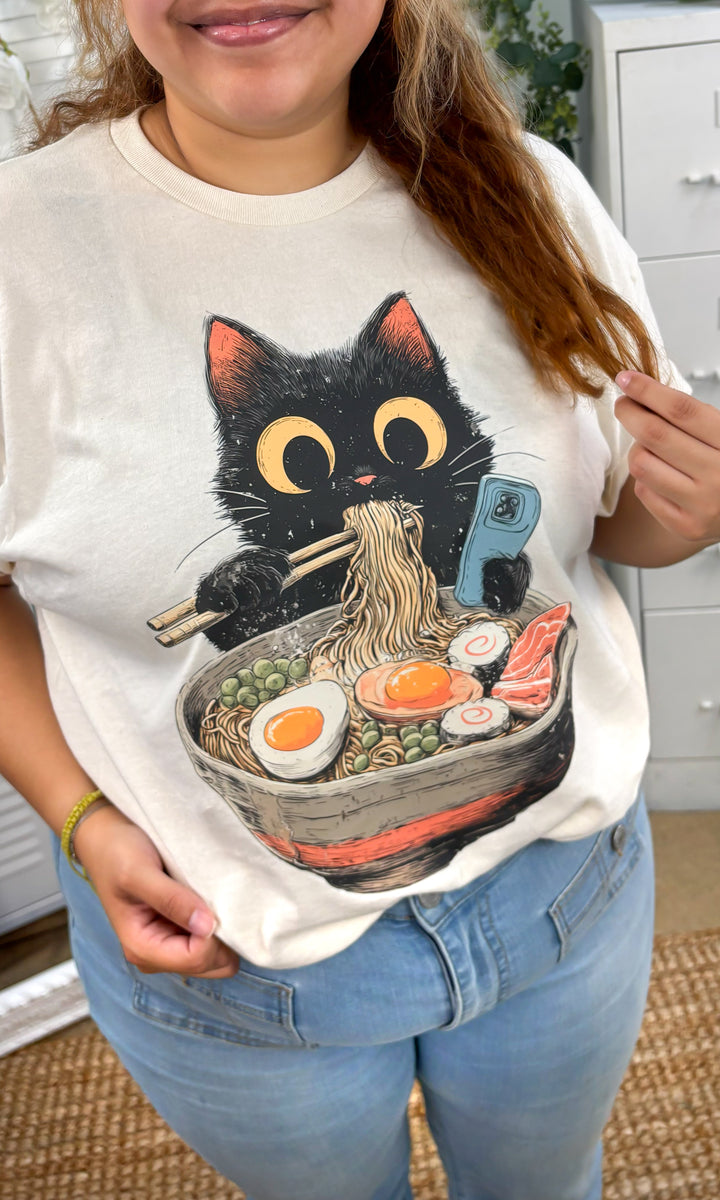 Ramen Cat Graphic T-Shirt