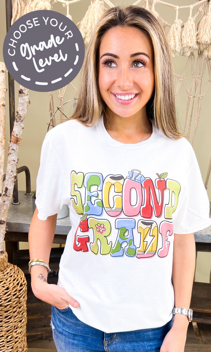 Retro Grade Level Teacher Graphic T-Shirt