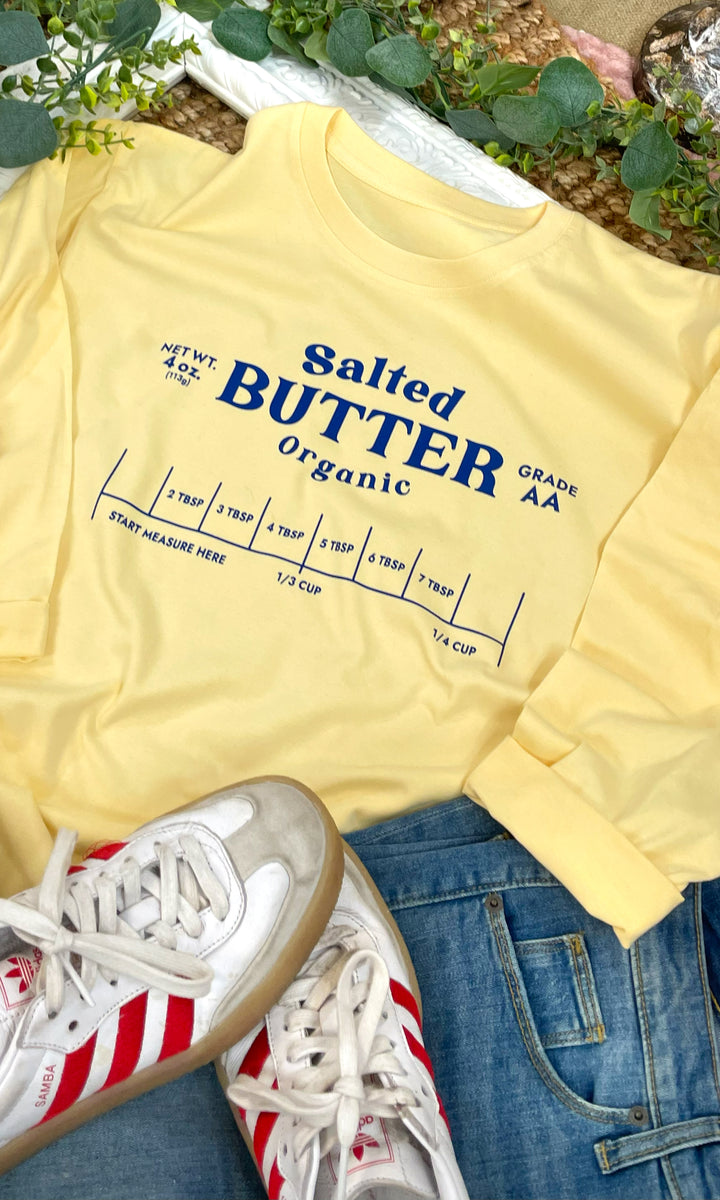 Salted Butter Graphic Long Sleeve Graphic T-Shirt