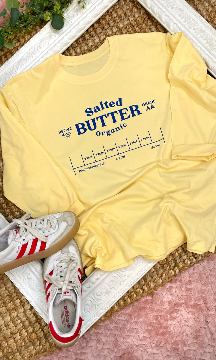 Salted Butter Graphic Long Sleeve Graphic T-Shirt