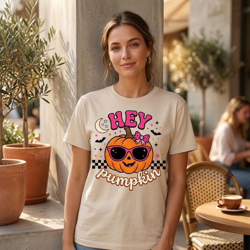 Hey Pumpkin Halloween Graphic T-Shirt