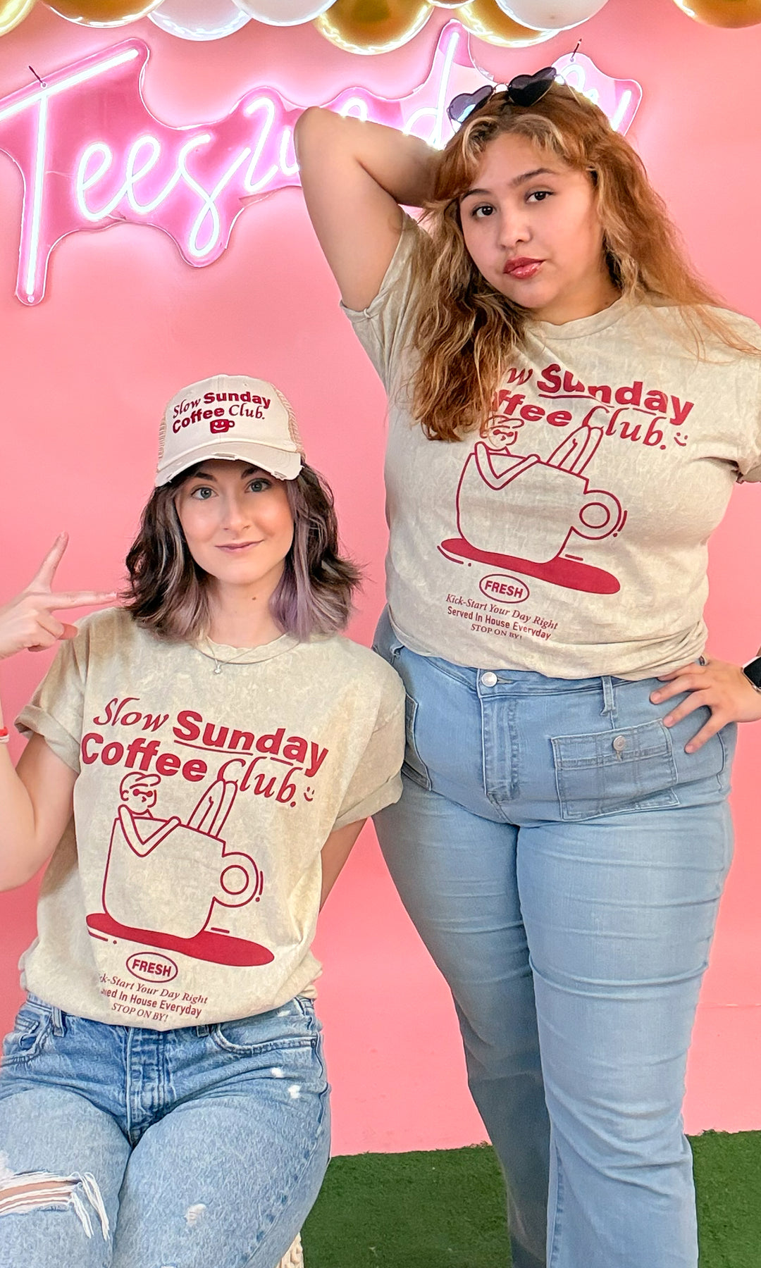 Slow Sunday Coffee Club Mineral Wash Graphic T-Shirt