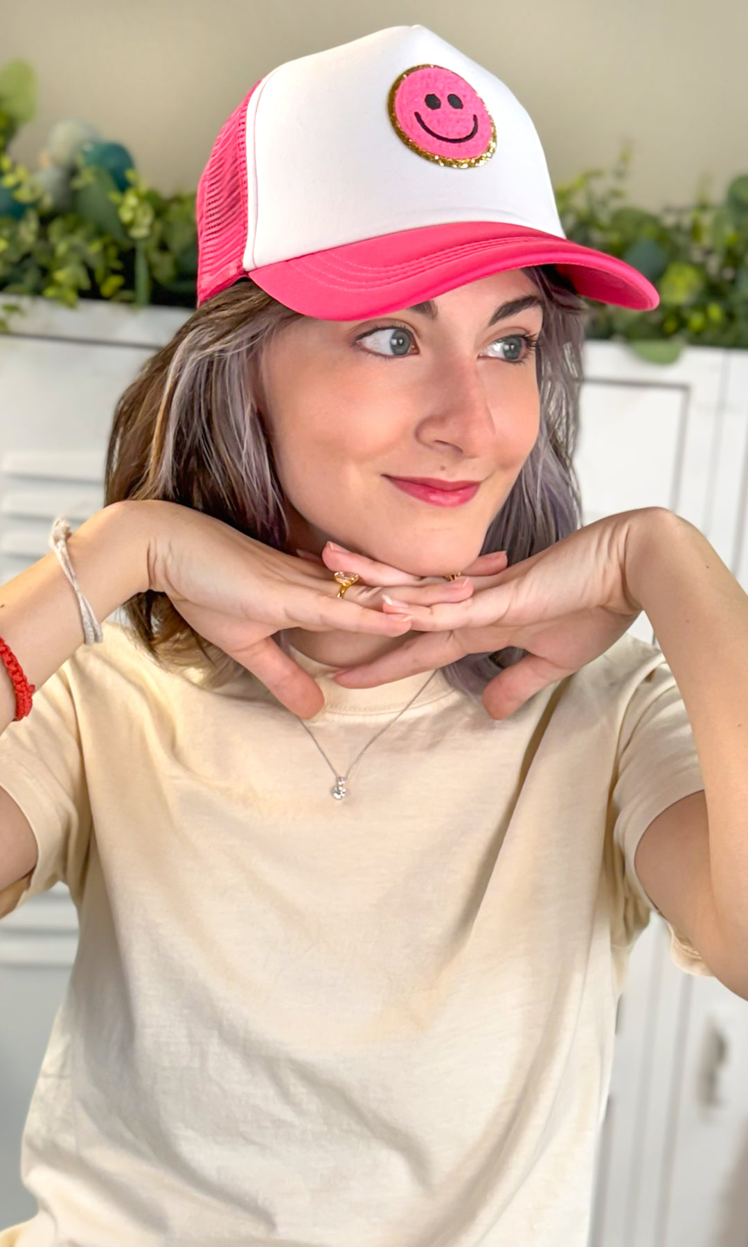Smiley Ideal Chenille Trucker Hat